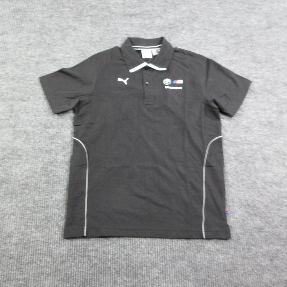 Puma Shirt Mens M Black BMW Motorsport Polo Collared Short Sleeve Driving NWT